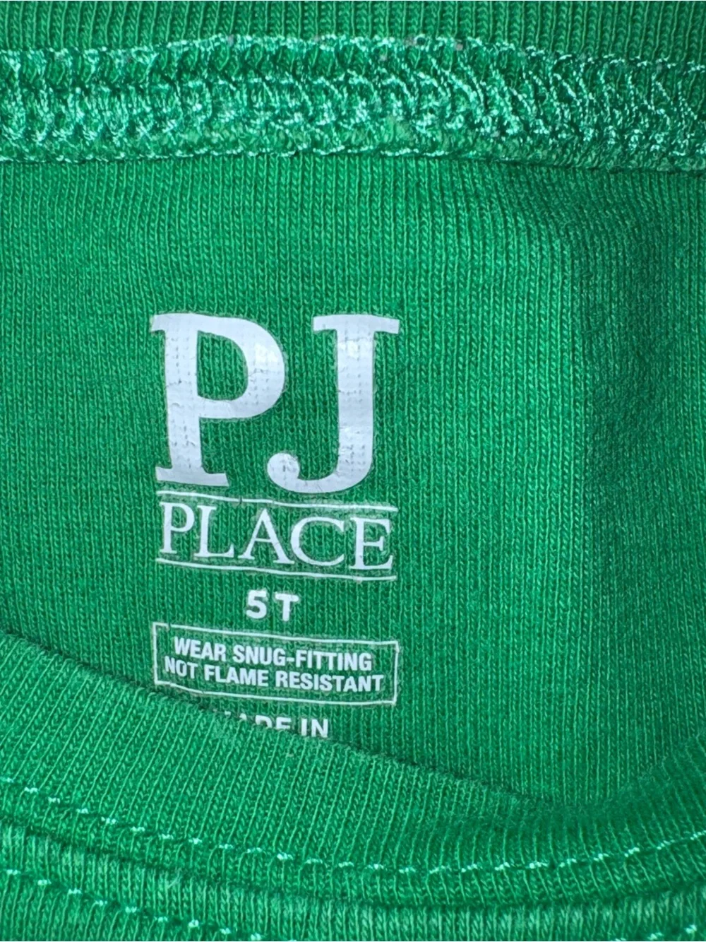 PJ Place size 5t luckiest kid Bright Green Irish pajamas set